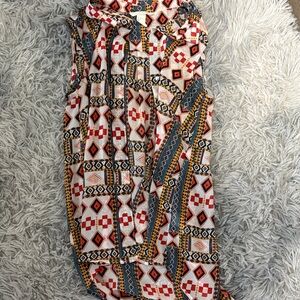 Printed pattern womens short sleeve top button up